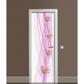 Наклейка на дверь Zatarga «Цветочный танец» 650х2000 мм виниловая 3Д наклейка декор самоклеящаяся