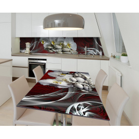 Наклейка 3Д вінілова на стіл Zatarga «Перли на багряному полотні» 600х1200 мм (Z184911st)