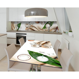 Наклейка 3Д вінілова на стіл Zatarga «Смачні тропіки» 650х1200 мм для будинків, квартир, столів, кав'ярень.