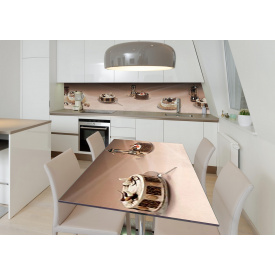 Наклейка 3Д вінілова на стіл Zatarga «Горіховий торт» 600х1200 мм для будинків, квартир, столів, кав'ярень
