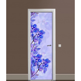 Наклейка на двері Zatarga «Орхідея електрик» 650х2000 мм вінілова 3Д наклейка декор самоклеюча