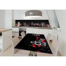 Наклейка 3Д виниловая на стол Zatarga «Охлаждённая вишня» 650х1200 мм для домов, квартир, столов, кофейн, кафе
