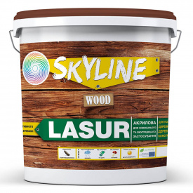 Лазур для обробки дерева декоративно-захисна SkyLine LASUR Wood Каштан 3л