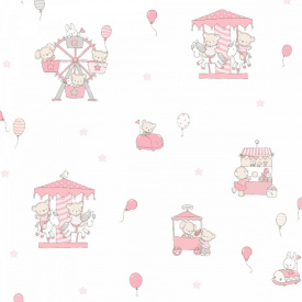 Паперові дитячі шпалери ICH Dandino Lullaby 220-2 0.53 х 10.05 м Біло-рожевий