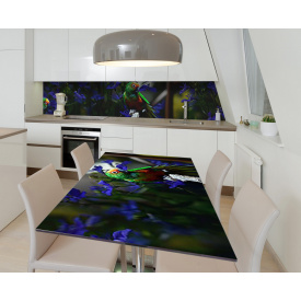 Наклейка 3Д виниловая на стол Zatarga «Милые неразлучники» 600х1200 мм для домов, квартир, столов, кофейн,