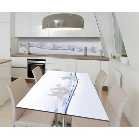 Наклейка 3Д вінілова на стіл Zatarga «Пливучі бутони» 600х1200 мм для будинків, квартир, столів, кав'ярень, кафе
