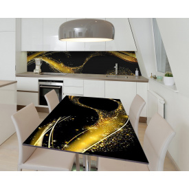 Наклейка 3Д вінілова на стіл Zatarga «Золоте чаклунство» 650х1200 мм для будинків, квартир, столів, кав'ярень,