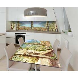 Наклейка 3Д виниловая на стол Zatarga «Долина счастья» 650х1200 мм для домов, квартир, столов, кофейн, кафе