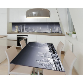 Наклейка 3Д виниловая на стол Zatarga «Величие Сингапура» 650х1200 мм для домов, квартир, столов, кофейн, кафе