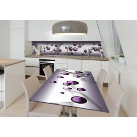 Наклейка 3Д виниловая на стол Zatarga «Пурпурные бусины» 650х1200 мм для домов, квартир, столов, кофейн, кафе