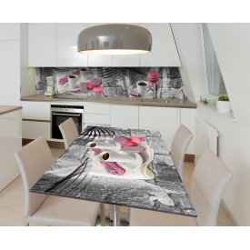 Наклейка 3Д виниловая на стол Zatarga «Завтрак подано» 650х1200 мм для домов, квартир, столов, кофейн, кафе