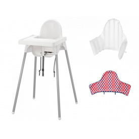 Стульчик для кормления + столик + подушка + чехол IKEA ANTILOP 42х4х42 см Серый