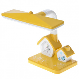 Настольная лампа с часами для детской Brille 11W TP-008 Желтый