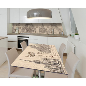 Наклейка 3Д виниловая на стол Zatarga «Тайны готики» 600х1200 мм для домов, квартир, столов, кофейн, кафе
