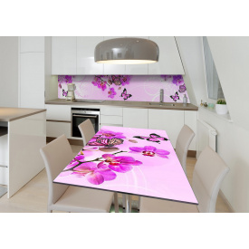 Наклейка 3Д виниловая на стол Zatarga «Пурпурные крылья» 600х1200 мм для домов, квартир, столов, кофейн, кафе