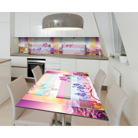 Наклейка 3Д виниловая на стол Zatarga «Радужный Прованс» 600х1200 мм для домов, квартир, столов, кофейн, кафе
