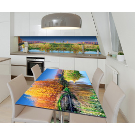 Наклейка 3Д вінілова на стіл Zatarga «Млини» 650х1200 мм для будинків, квартир, столів, кав'ярень.