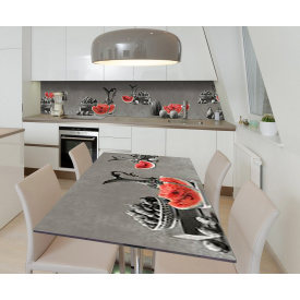 Наклейка 3Д вінілова на стіл Zatarga «Соковитий кавун» 650х1200 мм для будинків, квартир, столів, кафе