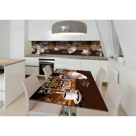 Наклейка 3Д виниловая на стол Zatarga «Сладкий кофе» 650х1200 мм для домов, квартир, столов, кофейн, кафе