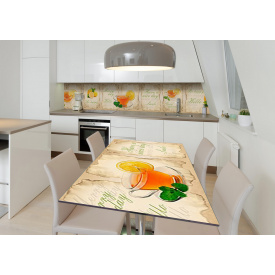 Наклейка 3Д вінілова на стіл Zatarga «Чай з лимоном» 600х1200 мм для будинків, квартир, столів, кав'ярень