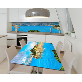 Наклейка 3Д виниловая на стол Zatarga «Безумная радость» 650х1200 мм для домов, квартир, столов, кофейн, кафе