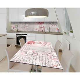 Наклейка 3Д виниловая на стол Zatarga «Любовный дневник» 650х1200 мм для домов, квартир, столов, кофейн, кафе