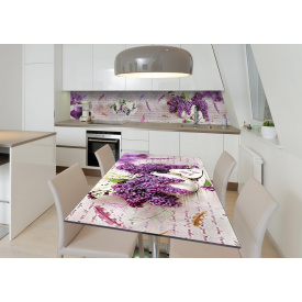 Наклейка 3Д вінілова на стіл Zatarga «Бузова радість» 650х1200 мм для будинків, квартир, столів, кав'ярень, кафе