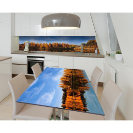 Наклейка 3Д виниловая на стол Zatarga «Пышная осень» 600х1200 мм для домов, квартир, столов, кофейн, кафе