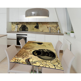 Наклейка 3Д виниловая на стол Zatarga «Чёрный принц» 650х1200 мм для домов, квартир, столов, кофейн, кафе