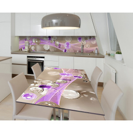 Наклейка 3Д виниловая на стол Zatarga «Стеклянные капли» 600х1200 мм для домов, квартир, столов, кофейн, кафе
