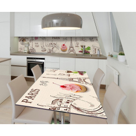 Наклейка 3Д виниловая на стол Zatarga «Сегодня любовь» 600х1200 мм для домов, квартир, столов, кофейн, кафе