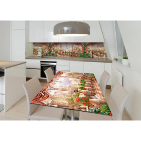 Наклейка 3Д вінілова на стіл Zatarga «Королівські хороми» 650х1200 мм для будинків, квартир, столів, кав'ярень,