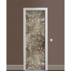 Наклейка на дверь Zatarga «Алмазная роса» 650х2000 мм виниловая 3Д наклейка декор самоклеящаяся