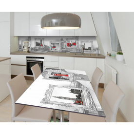 Наклейка 3Д вінілова на стіл Zatarga «Згадуючи Лондон» 650х1200 мм для будинків, квартир, столів, кав'ярень
