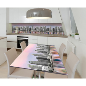 Наклейка 3Д виниловая на стол Zatarga «Отражение будущего» 600х1200 мм для домов, квартир, столов, кофейн,