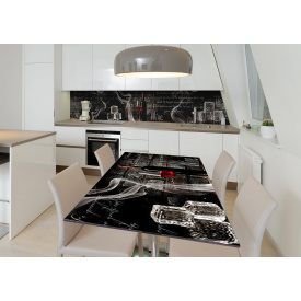 Наклейка 3Д вінілова на стіл Zatarga «Охолоджене вино» 650х1200 мм для будинків, квартир, столів, кафе