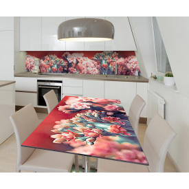 Наклейка вінілова на стіл Zatarga  "Пишні квіти Макро" 650х1200 мм