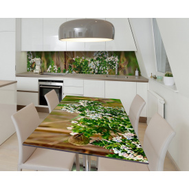 Наклейка 3Д виниловая на стол Zatarga «Птицы в саду» 650х1200 мм для домов, квартир, столов, кофейн, кафе