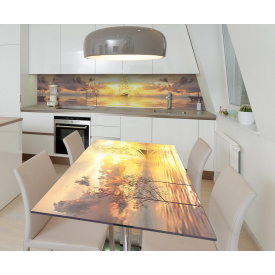 Наклейка 3Д вінілова на стіл Zatarga «На порозі відкриттів» 650х1200 мм для будинків, квартир, столів, кофейн,