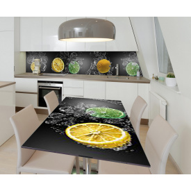 Наклейка 3Д вінілова на стіл Zatarga «Цитрус у розрізі» 650х1200 мм для будинків, квартир, столів, кав'ярень, кафе