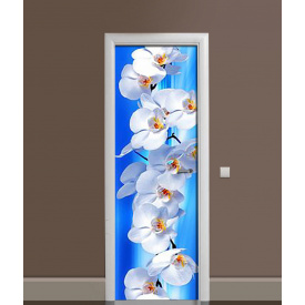 Наклейка на двері Zatarga «Орхідеї в океані» 650х2000 мм вінілова 3Д наклейка декор самоклеюча