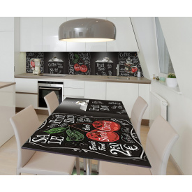Наклейка 3Д виниловая на стол Zatarga «Меловые записки» 650х1200 мм для домов, квартир, столов, кофейн, кафе