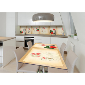 Наклейка 3Д вінілова на стіл Zatarga «Жіночі штучки» 650х1200 мм для будинків, квартир, столів, кав'ярень.