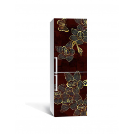 Наклейка на холодильник Zatarga «Графические орхидеи» 650х2000 мм виниловая 3Д наклейка декор на кухню