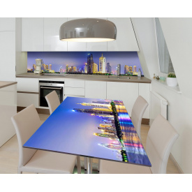 Наклейка 3Д виниловая на стол Zatarga «Весёлый городской пейзаж» 600х1200 мм (Z184318st)
