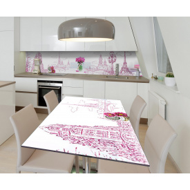 Наклейка вінілова на стіл Zatarga  "Намальований Париж" 600х1200 мм