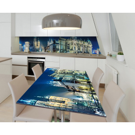 Наклейка 3Д виниловая на стол Zatarga «Сияющая Прага» 600х1200 мм для домов, квартир, столов, кофейн, кафе