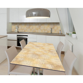 Наклейка 3Д виниловая на стол Zatarga «Песчаные астры» 600х1200 мм для домов, квартир, столов, кофейн, кафе