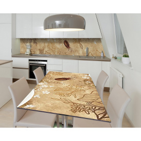 Наклейка 3Д виниловая на стол Zatarga «Кофейное зерно» 600х1200 мм для домов, квартир, столов, кофейн, кафе