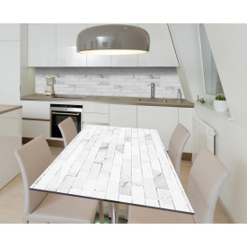 Наклейка 3Д вінілова на стіл Zatarga «З елементами мармуру» 650х1200 мм для будинків, квартир, столів, кофейн,